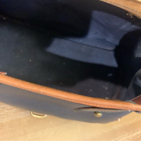 Dooney & Bourke Navy and Brown Leather Satchel - Picture 12 of 14